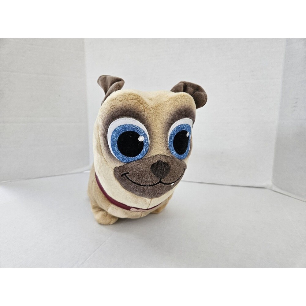Disney Store Plush Puppy Dog Pals Rolly Pug Long Stuffed Animal Blue Eyes